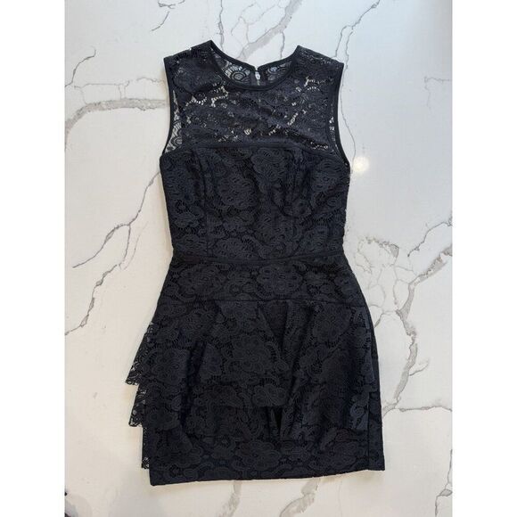 Jill Stuart Lace Mini Dress in Black Size 4 - Picture 1 of 3